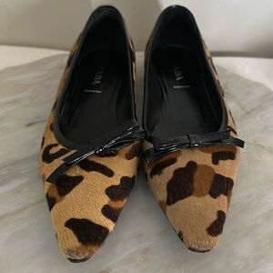 Prada leopard print  ballet flats  size 37 1/2